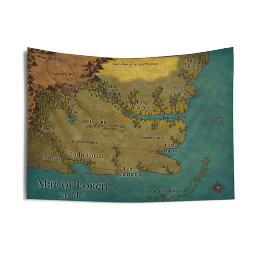 Map of Loren - Indoor Wall Tapestry